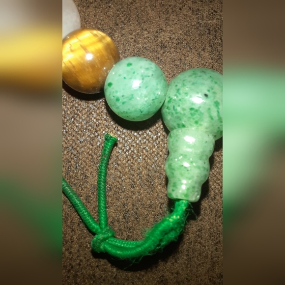 Gemstone mala bead bracelet and acrylic beaded bracelet - Picture 7 of 14